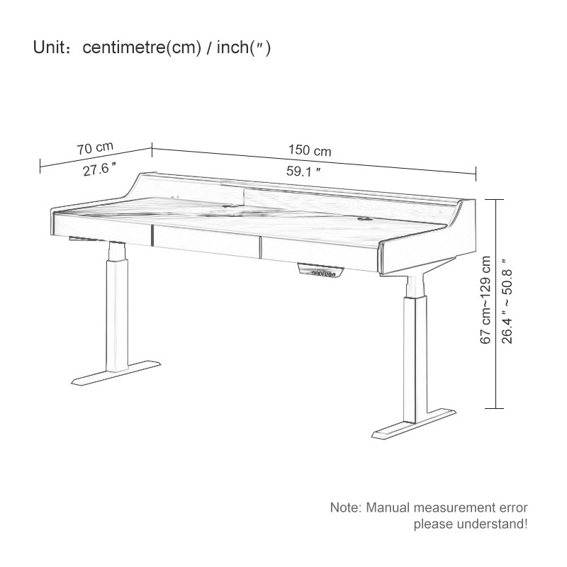 Rock lift computer desk Double motor saddle leather modern simple electric smart wireless charging study study desk
