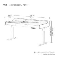 Rock lift computer desk Double motor saddle leather modern simple electric smart wireless charging study study desk
