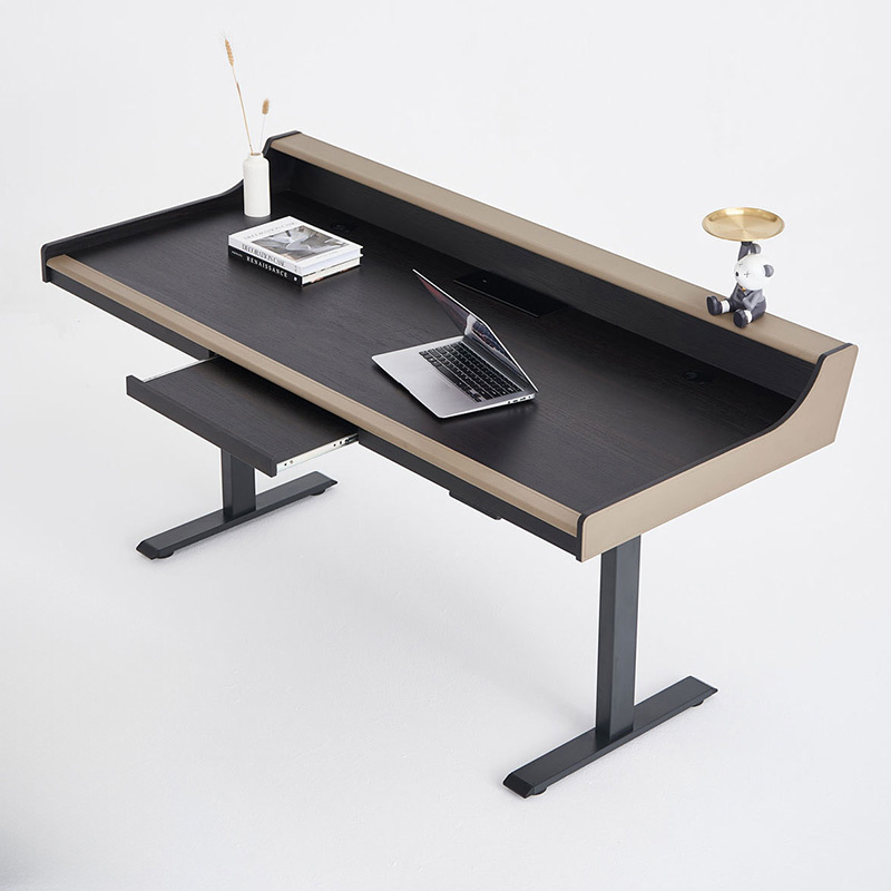 Italian minimalist smart desk Electric lift desk legs Bedroom study computer desk home saddle leather office desk