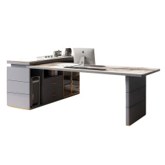 Light luxury desk tea table integrated rock board multi-functional modern boss simple corner home desk computer desk