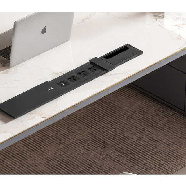 Light luxury desk tea table integrated rock board multi-functional modern boss simple corner home desk computer desk