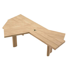 Simple modern solid wood dining table living room home dining table workbench commercial office a table two chairs wabi-Sabi wind