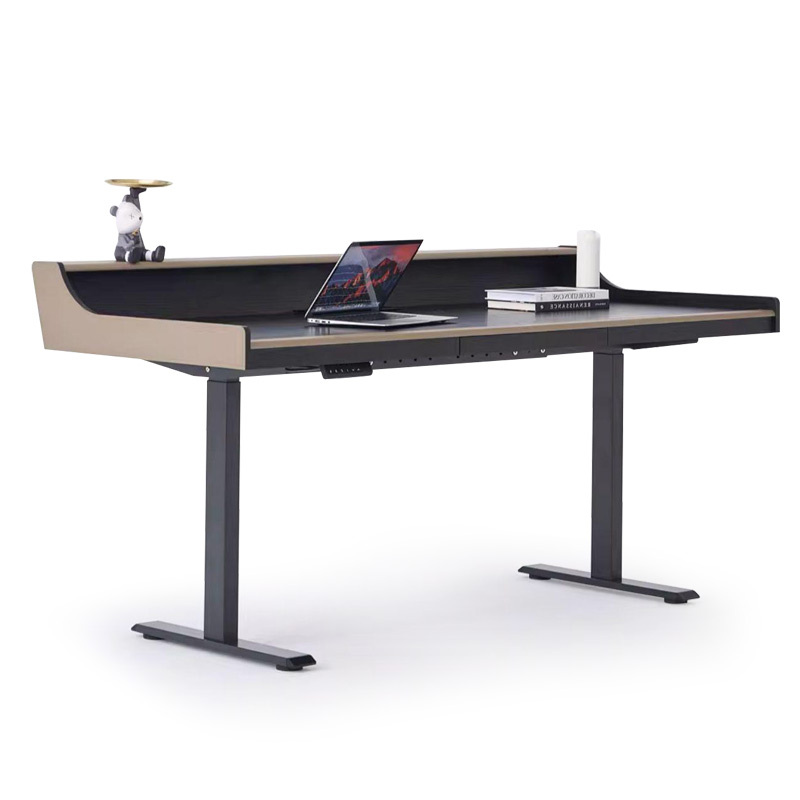 Italian minimalist smart desk Electric lift desk legs Bedroom study computer desk home saddle leather office desk