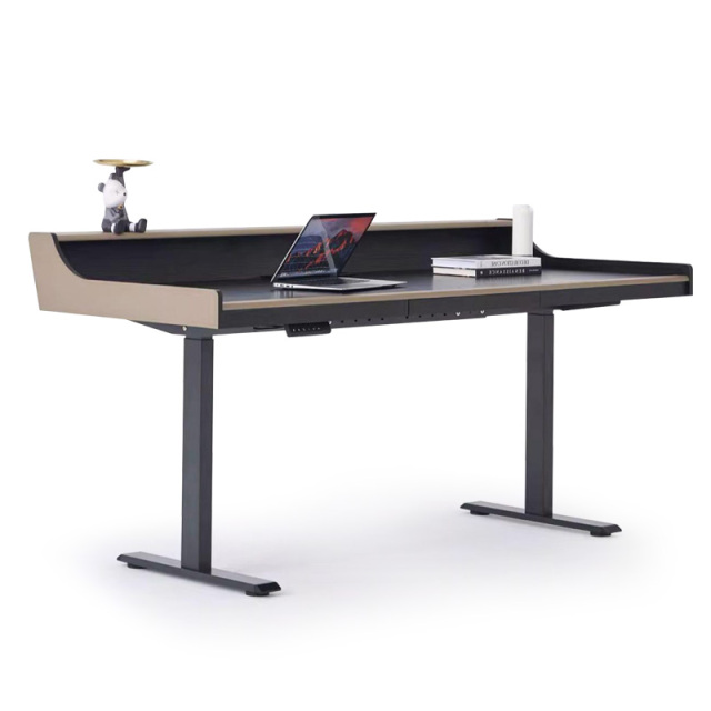 Italian minimalist smart desk Electric lift desk legs Bedroom study computer desk home saddle leather office desk
