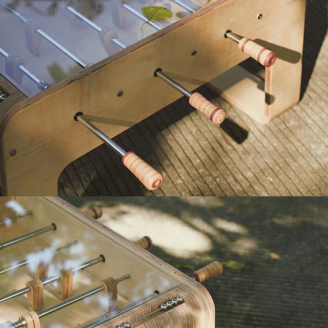 Table football pair vs. 8-bar Standard adult table football Villa family vs. handmade furniture