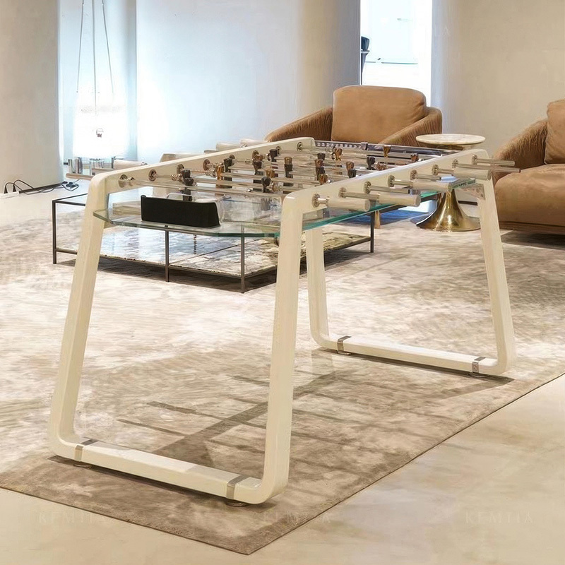 Italian light luxury table football luxury crystal glass football machine modern simple indoor club entertainment furniture
