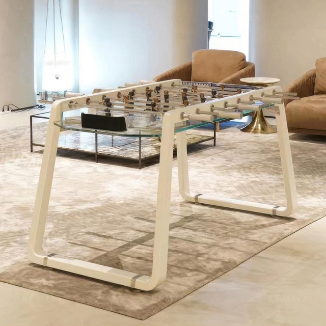 Italian light luxury table football luxury crystal glass football machine modern simple indoor club entertainment furniture