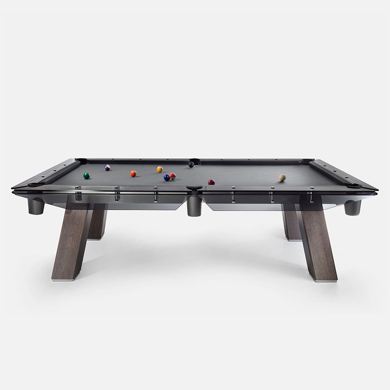 Pool table Standard Chinese black eight tempered glass table adult villa home high-end nine feet solid wood legs