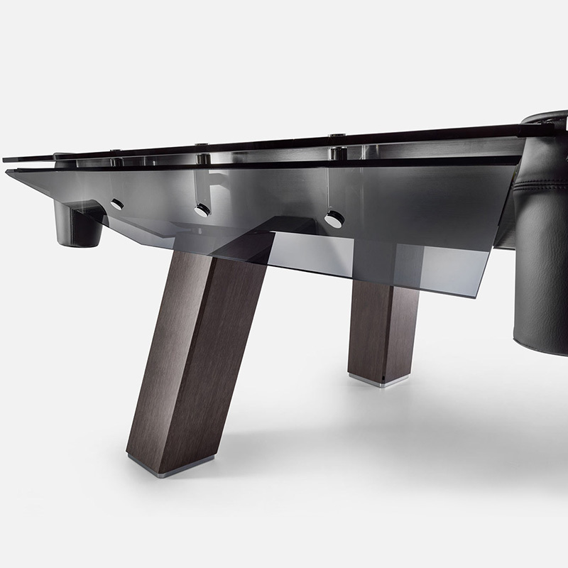 Pool table Standard Chinese black eight tempered glass table adult villa home high-end nine feet solid wood legs