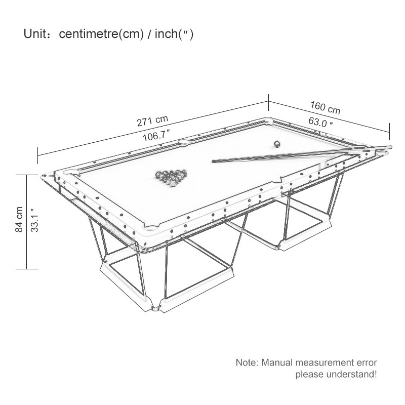 Italian crystal tempered glass billiard table American transparent acrylic fancy nine-ball family standard billiard