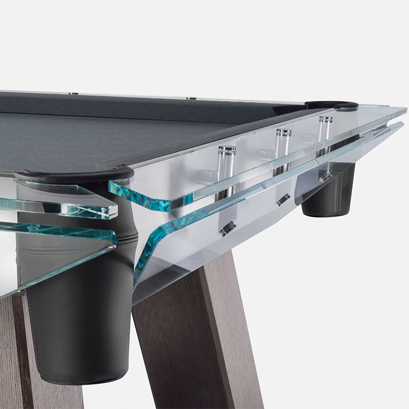 Pool table Standard Chinese black eight tempered glass table adult villa home high-end nine feet solid wood legs