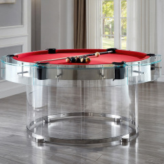 Round billiard table high-end home commercial club leisure entertainment villa billiard table Chinese black eight tempered glass