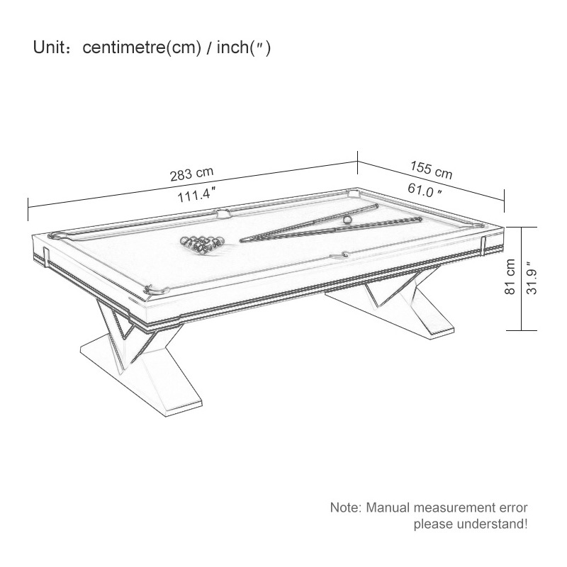 Standard billiard table Chinese black eight billiard table table table table three in one adult entertainment designer American high-end villa table three