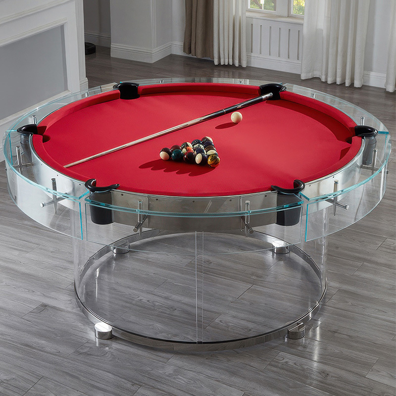 Round billiard table high-end home commercial club leisure entertainment villa billiard table Chinese black eight tempered glass