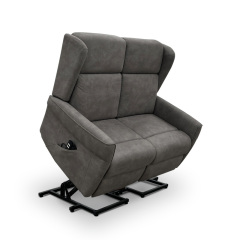 Full fabric comfortable double electric assistance station sofa for the elderly, Two-seater design； Special assistance station chair for the elderly home small multi-functional remote control sofa recliner