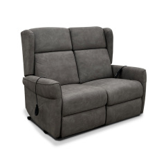 Full fabric comfortable double electric assistance station sofa for the elderly, Two-seater design； Special assistance station chair for the elderly home small multi-functional remote control sofa recliner