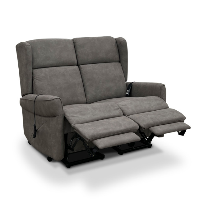 Full fabric comfortable double electric assistance station sofa for the elderly, Two-seater design； Special assistance station chair for the elderly home small multi-functional remote control sofa recliner
