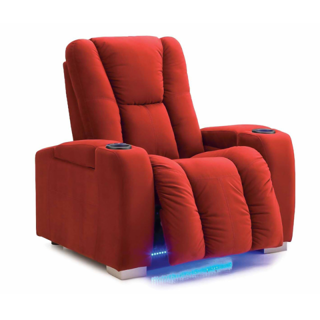 Contact surface cowhide Single seat video room private cinema sofa luxury, all-electric stretching function，design of refrigeration system