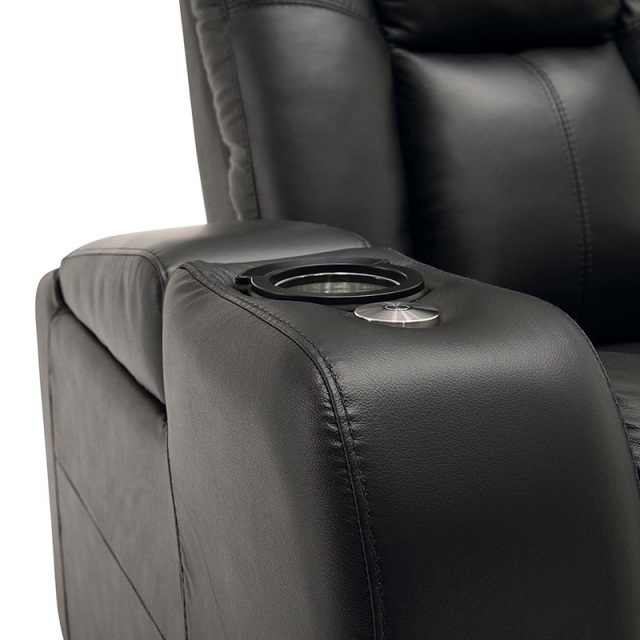 Contact surface cowhide Single seat video room private cinema sofa luxury, all-electric stretching function，design of refrigeration system