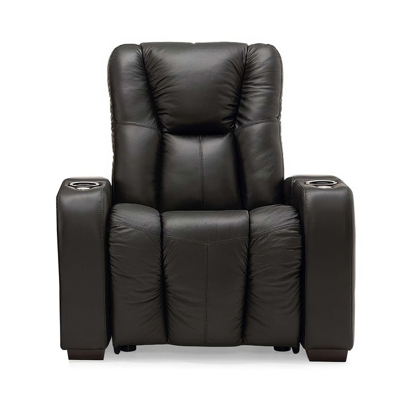 Contact surface cowhide Single seat video room private cinema sofa luxury, all-electric stretching function，design of refrigeration system