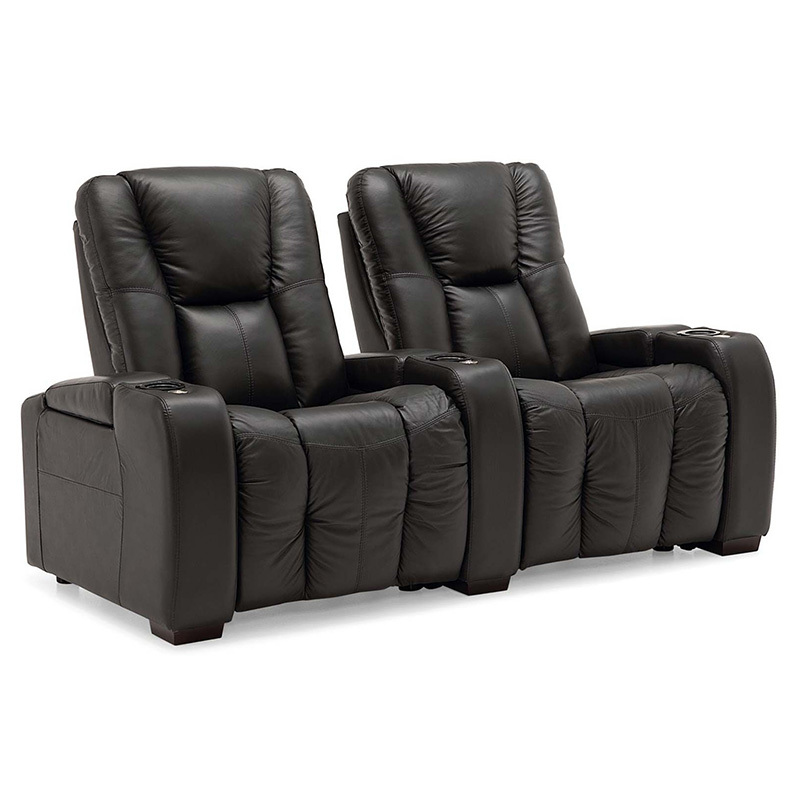 Contact surface cowhide  two-seat console video room private cinema sofa luxury, all-electric stretching function，design of refrigeration system