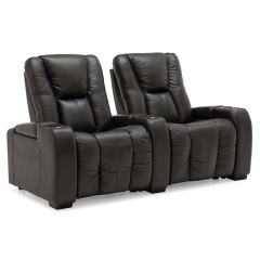 Contact surface cowhide  two-seat console video room private cinema sofa luxury, all-electric stretching function，design of refrigeration system