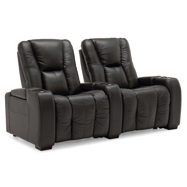 Contact surface cowhide  two-seat console video room private cinema sofa luxury, all-electric stretching function，design of refrigeration system