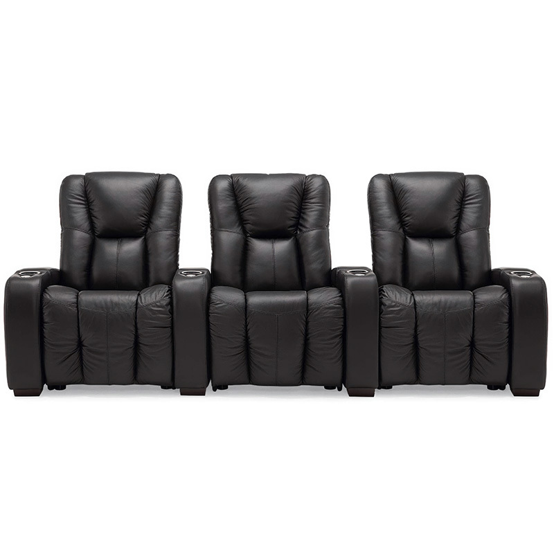 Contact surface cowhide  two-seat console video room private cinema sofa luxury, all-electric stretching function，design of refrigeration system