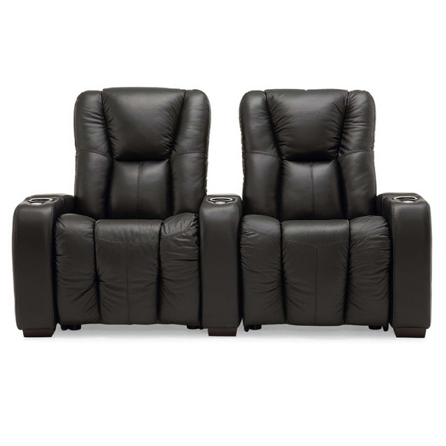 Contact surface cowhide  two-seat console video room private cinema sofa luxury, all-electric stretching function，design of refrigeration system