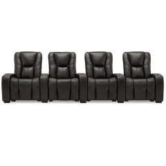 Contact surface cowhide  four-seat console video room private cinema sofa luxury, all-electric stretching function，design of refrigeration system