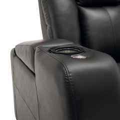 Contact surface cowhide  two-seat console video room private cinema sofa luxury, all-electric stretching function，design of refrigeration system