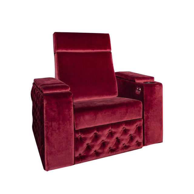 New technology cloth Single seat video room private cinema sofa luxury, all-electric stretching function