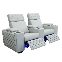 Contact surface cowhide two-seat and middle console video room private cinema sofa luxury, all-electric stretching function