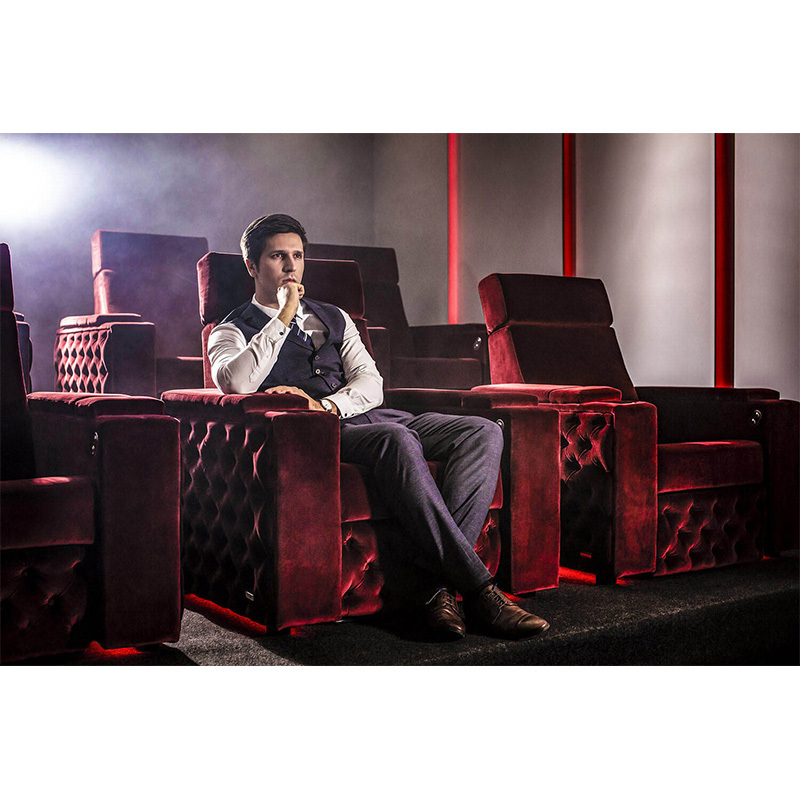 New technology cloth Single seat video room private cinema sofa luxury, all-electric stretching function