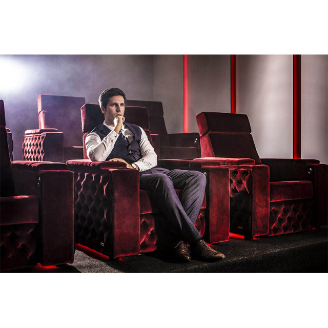 New technology cloth Single seat video room private cinema sofa luxury, all-electric stretching function