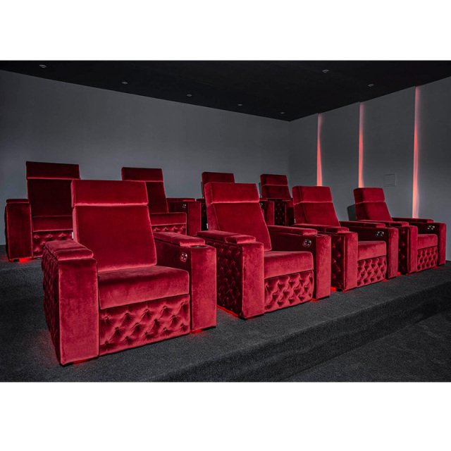 New technology cloth Single seat video room private cinema sofa luxury, all-electric stretching function