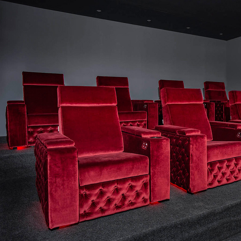 New technology cloth Single seat video room private cinema sofa luxury, all-electric stretching function