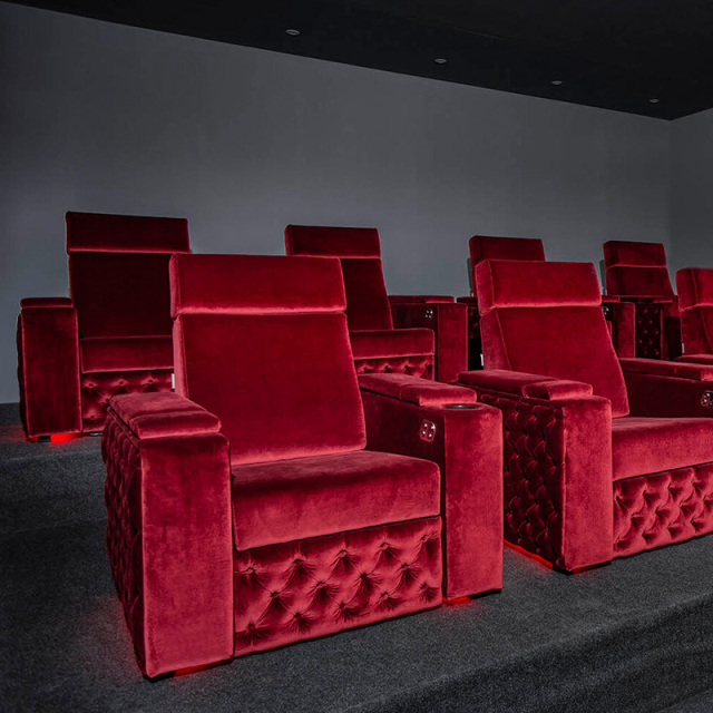 New technology cloth Single seat video room private cinema sofa luxury, all-electric stretching function