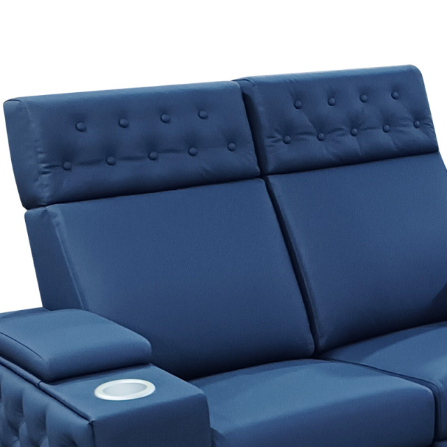 Contact surface cowhide four-seat and middle console video room private cinema sofa luxury, all-electric stretching function