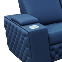 Contact surface cowhide four-seat and middle console video room private cinema sofa luxury, all-electric stretching function