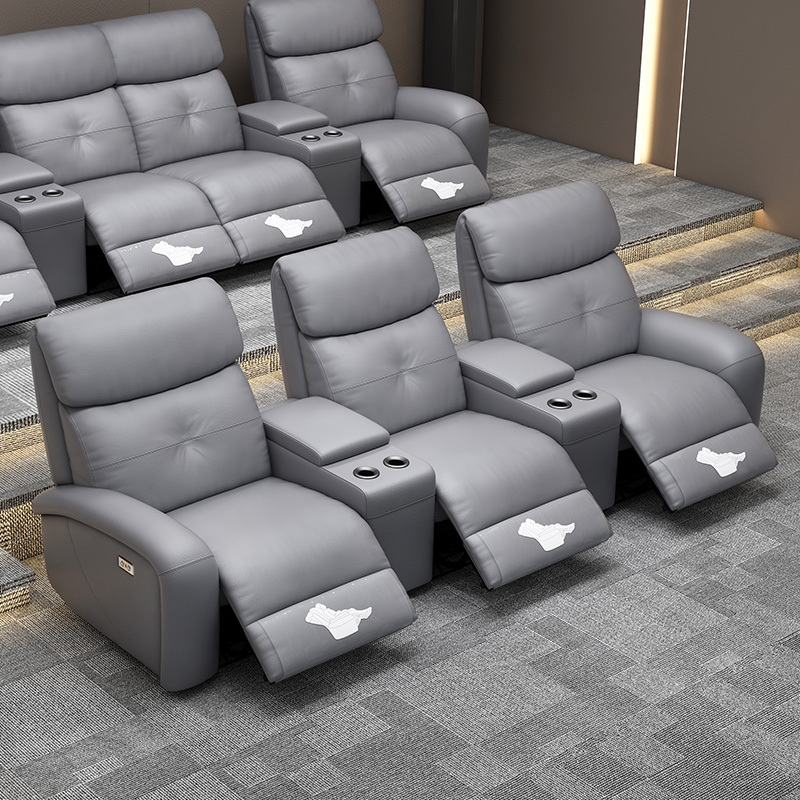 Three-seat and 2 middle console video room private cinema sofa luxury, all-electric stretching function