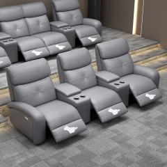 Three-seat and 2 middle console video room private cinema sofa luxury, all-electric stretching function