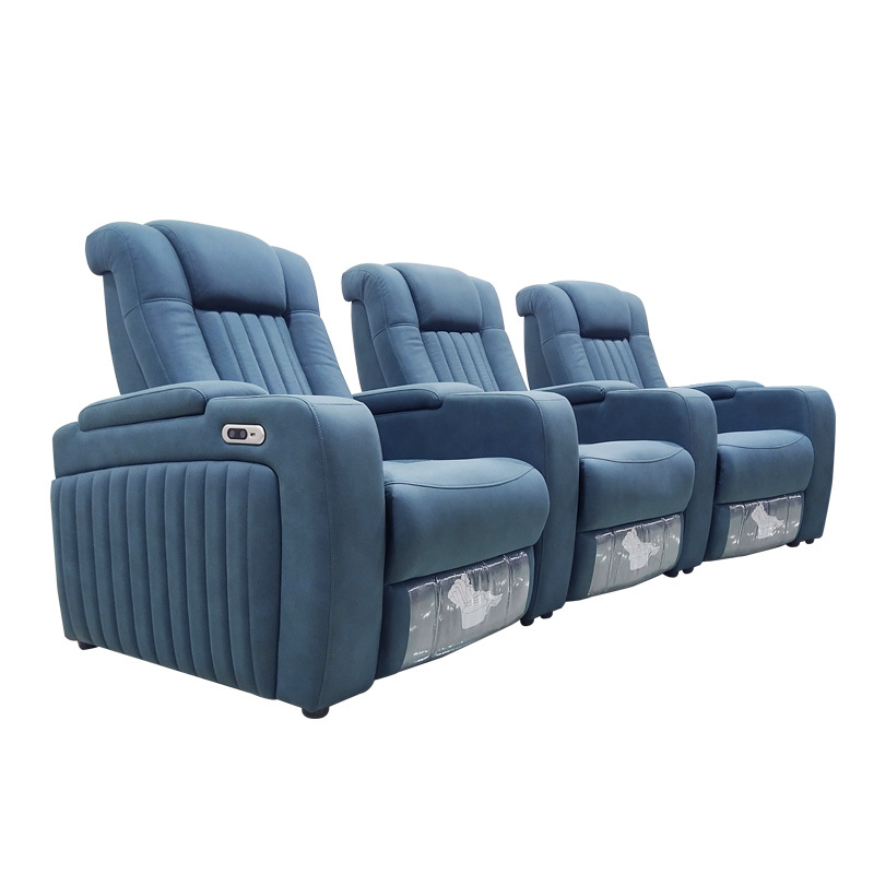 Three-seat and 2 middle console video room private cinema sofa luxury, all-electric stretching function
