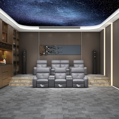 Three-seat and 2 middle console video room private cinema sofa luxury, all-electric stretching function
