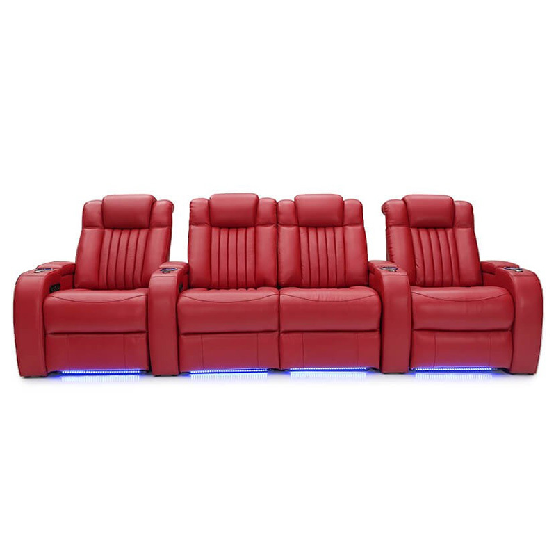 Four-seat and 2 middle console video room private cinema sofa luxury, all-electric stretching function