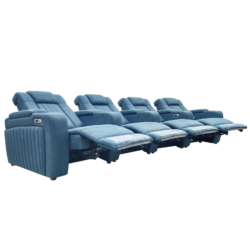 Four-seat and 3 middle console video room private cinema sofa luxury, all-electric stretching function
