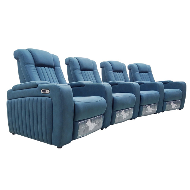Four-seat and 3 middle console video room private cinema sofa luxury, all-electric stretching function