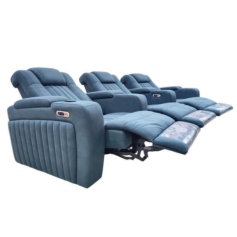 Three-seat and 2 middle console video room private cinema sofa luxury, all-electric stretching function