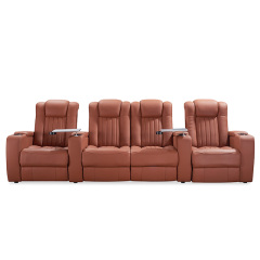 Four-seat and 2 middle console video room private cinema sofa luxury, all-electric stretching function