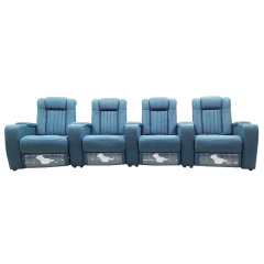 Four-seat and 3 middle console video room private cinema sofa luxury, all-electric stretching function